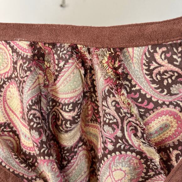 Vintage 70s / 80s Paisley Dress Brown Red Midi // Size Medium - Picture 8 of 8